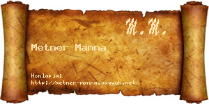 Metner Manna névjegykártya